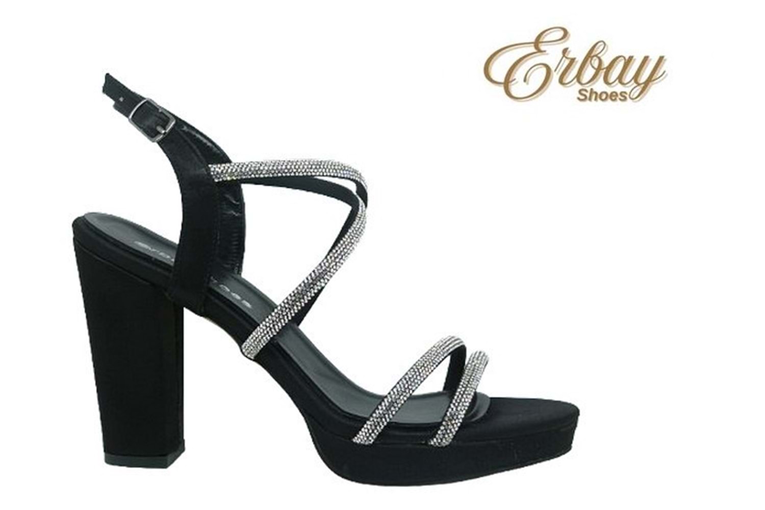 Z- ERBAY SANDALET - PLATFORM - 392 - SATEN-SİYAH