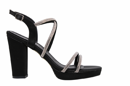 Z- ERBAY SANDALET - PLATFORM - 392 - SATEN-SİYAH