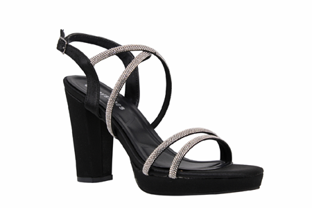 Z- ERBAY SANDALET - PLATFORM - 392 - SATEN-SİYAH