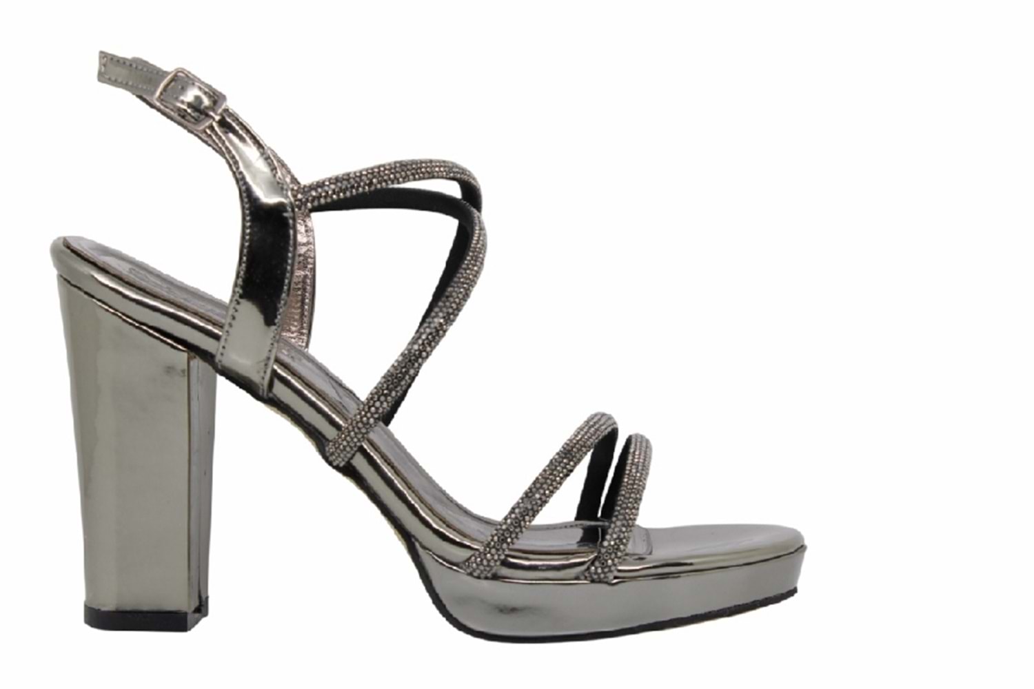 Z- ERBAY SANDALET - PLATFORM - 393 - CİLT-PLATİN