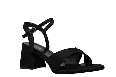 Z- ERBAY SANDALET - PLATFORM - 405 - SATEN-SİYAH-KIRIK