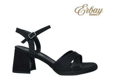 Z- ERBAY SANDALET - PLATFORM - 405 - SATEN-SİYAH