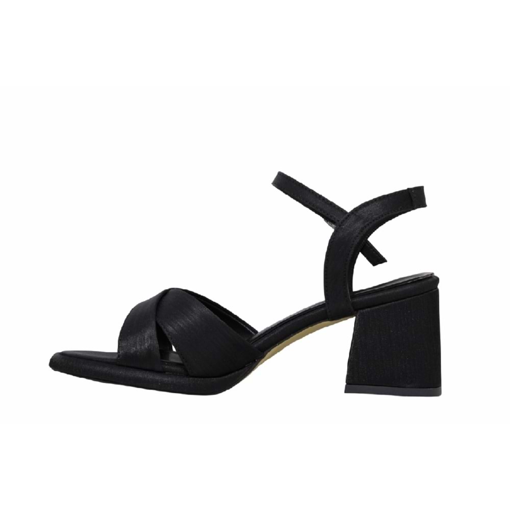 Z- ERBAY SANDALET - PLATFORM - 405 - SATEN-SİYAH