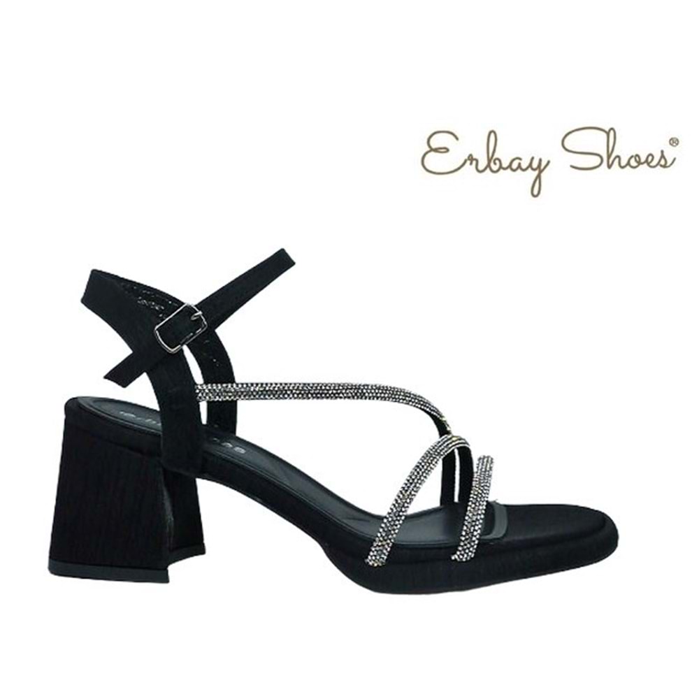 Z- ERBAY SANDALET - PLATFORM - 488 - SATEN-SİYAH