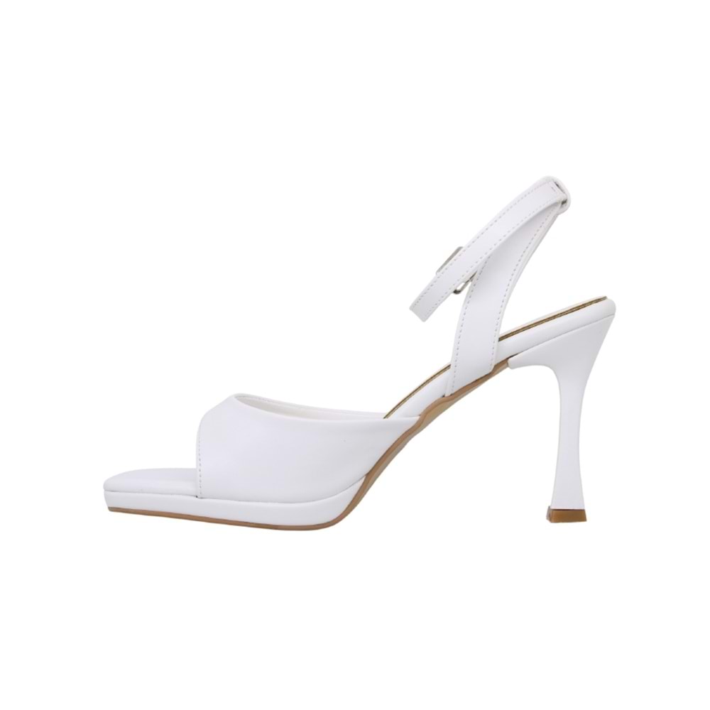 Z- ERBAY SANDALET - PLATFORM - 603 - CİLT-BEYAZ