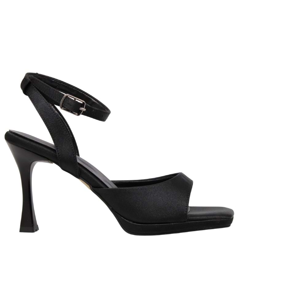Z- ERBAY SANDALET - PLATFORM - 603 - SATEN-SİYAH
