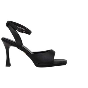 Z- ERBAY SANDALET - PLATFORM - 603 - SATEN-SİYAH