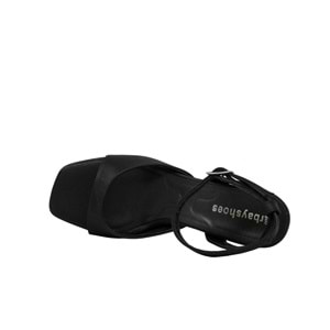 Z- ERBAY SANDALET - PLATFORM - 603 - SATEN-SİYAH