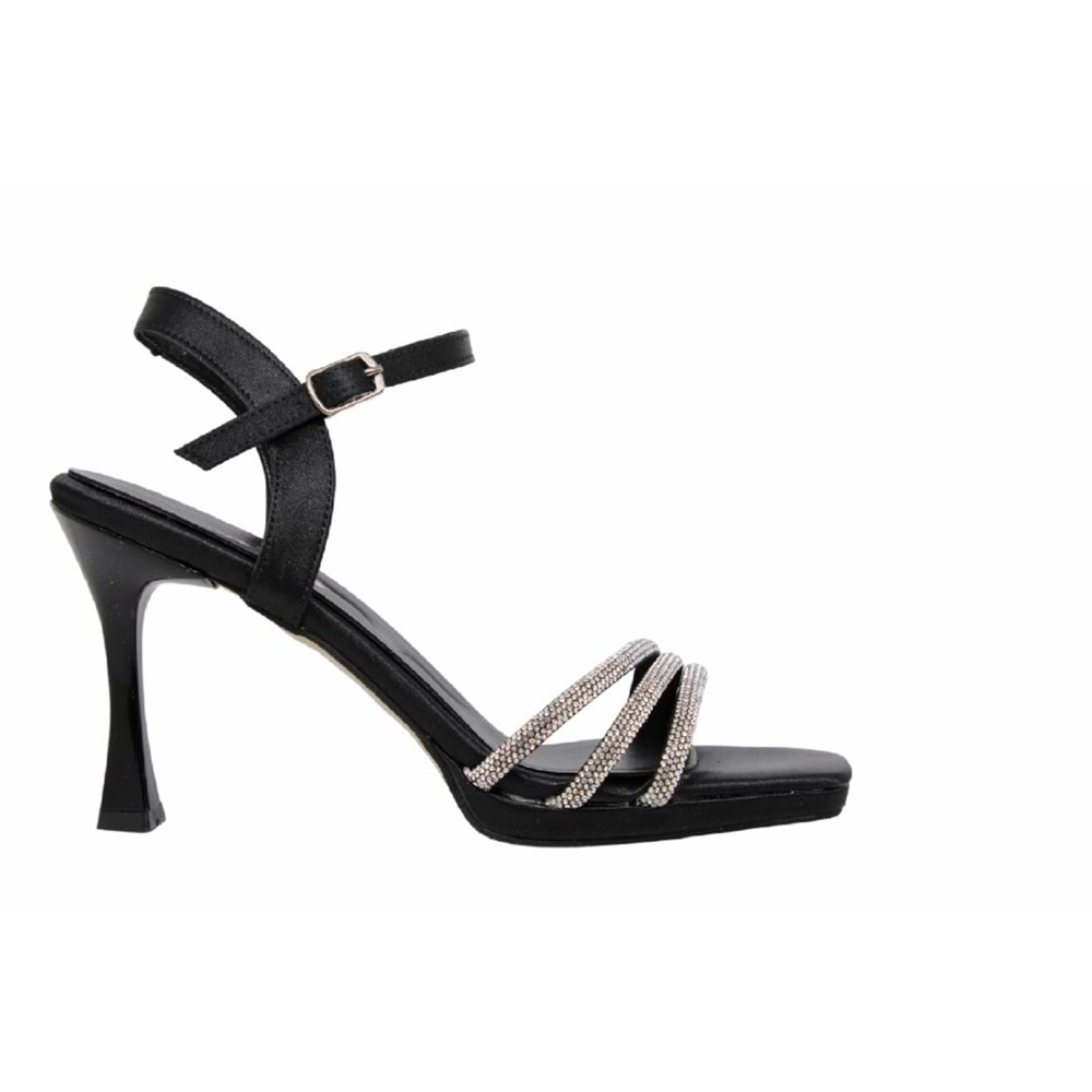 Z- ERBAY SANDALET - PLATFORM - 684 - SATEN-SİYAH
