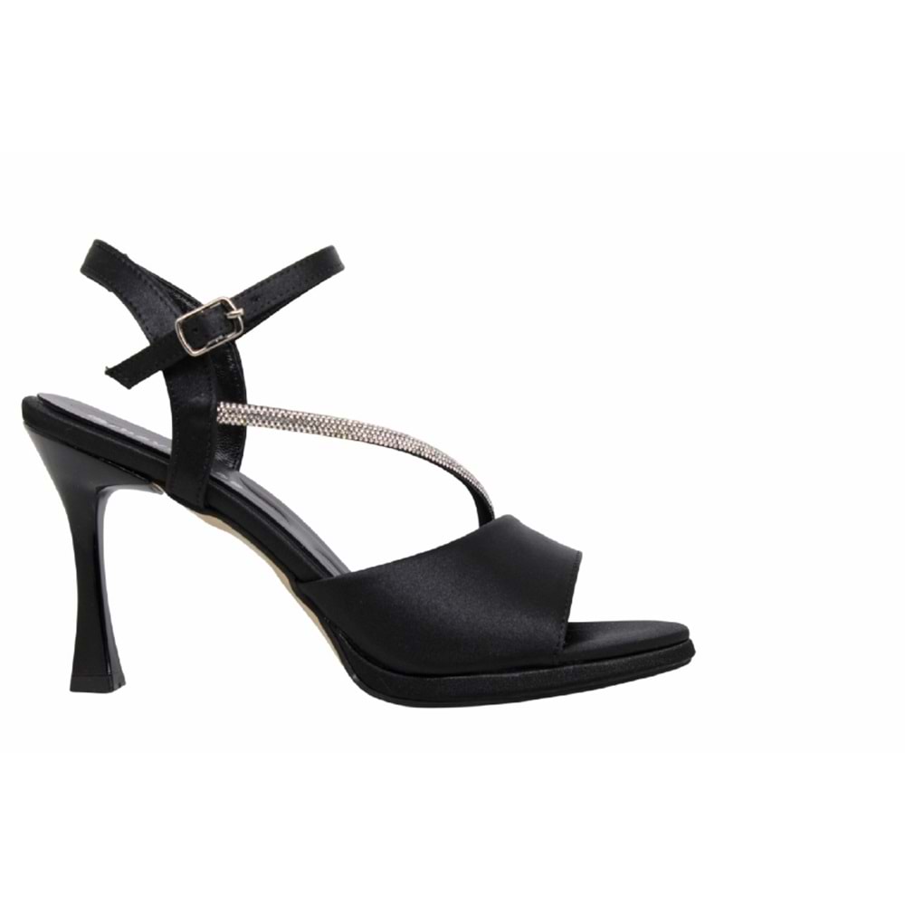 Z- ERBAY SANDALET - PLATFORM - 741 - SATEN-SİYAH