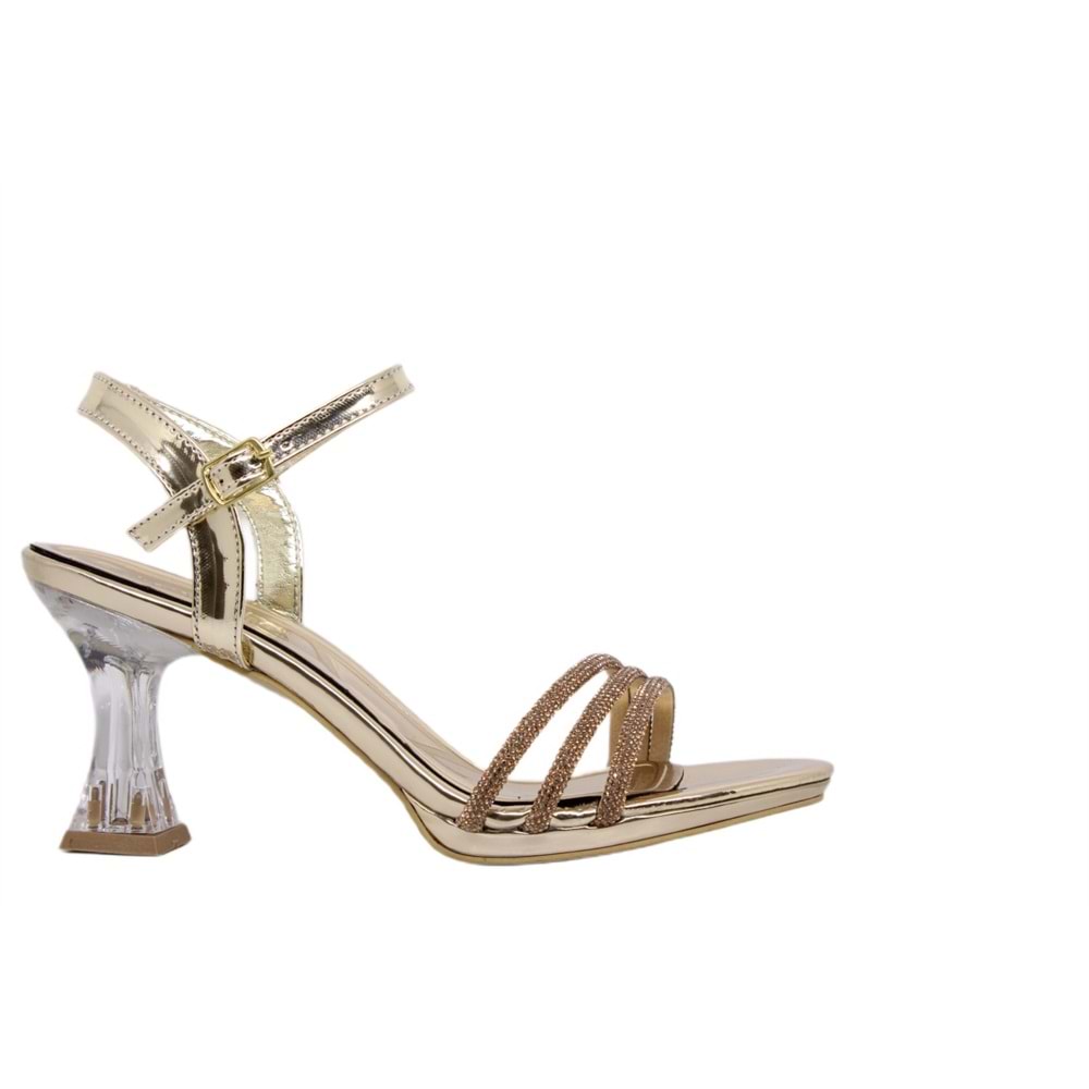 Z- ERBAY SANDALET - ŞEFFAF TOPUK - 84 - CİLT-ALTIN