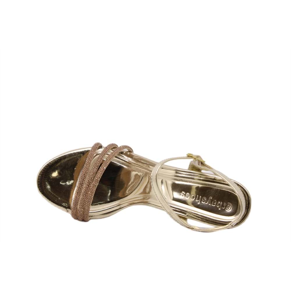 Z- ERBAY SANDALET - ŞEFFAF TOPUK - 84 - CİLT-ALTIN