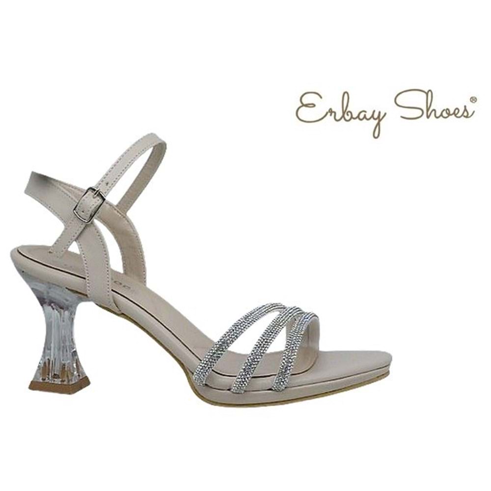 Z- ERBAY SANDALET - ŞEFFAF TOPUK - 84 - CİLT-BEJ
