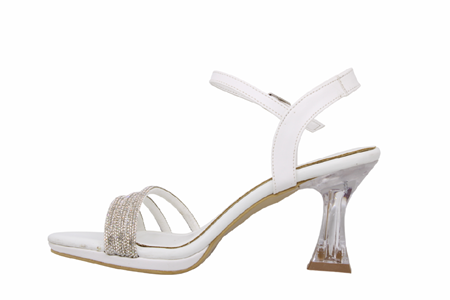 Z- ERBAY SANDALET - ŞEFFAF TOPUK - 84 - CİLT-BEYAZ