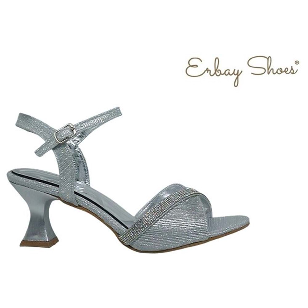 Z- ERBAY SANDALET - KADEH TOPUK - 263 - GÜMÜŞ