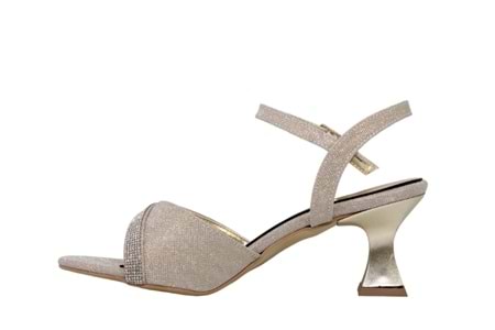 Z- ERBAY SANDALET - KADEH TOPUK - 263 - SİMLİ-ALTIN