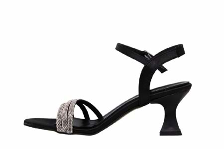 Z- ERBAY SANDALET - KADEH TOPUK - 284 - SATEN-SİYAH