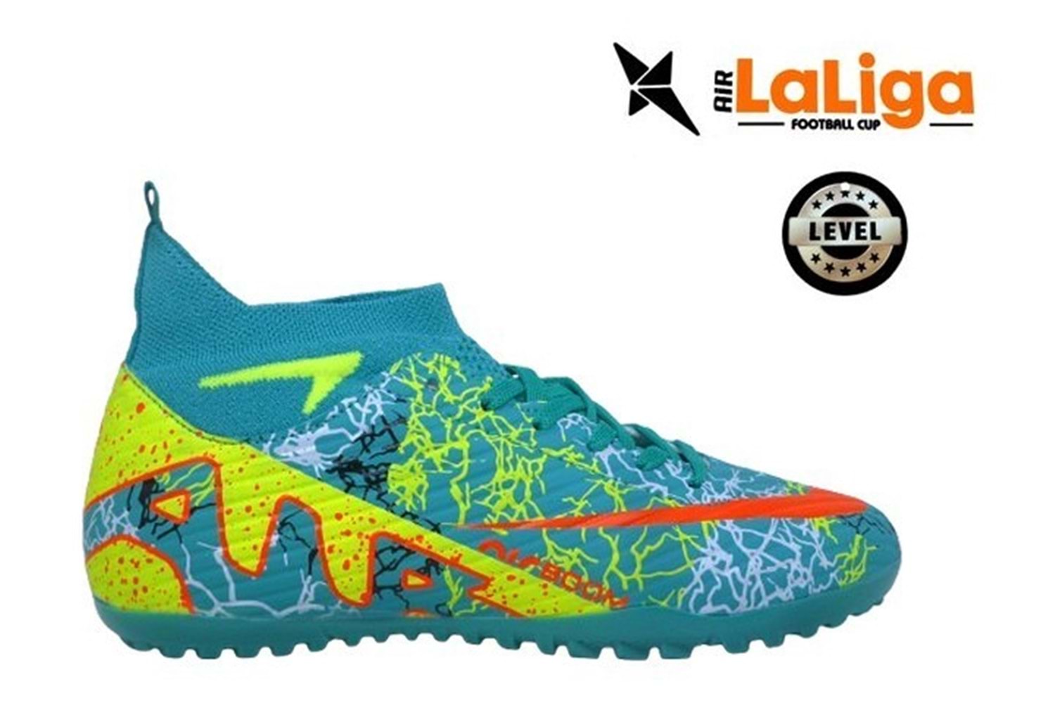 G- AIR LALİGA H.SAHA - 600 - ÇORAPLI - TURKUAZ-SARI-DESENLİ