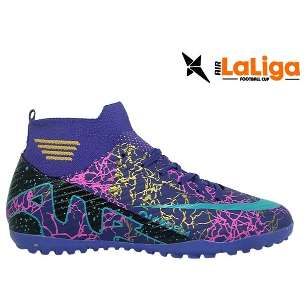 M- AIR LALİGA H.SAHA - 565 - ÇORAPLI - MOR-TURKUAZ-DESENLİ