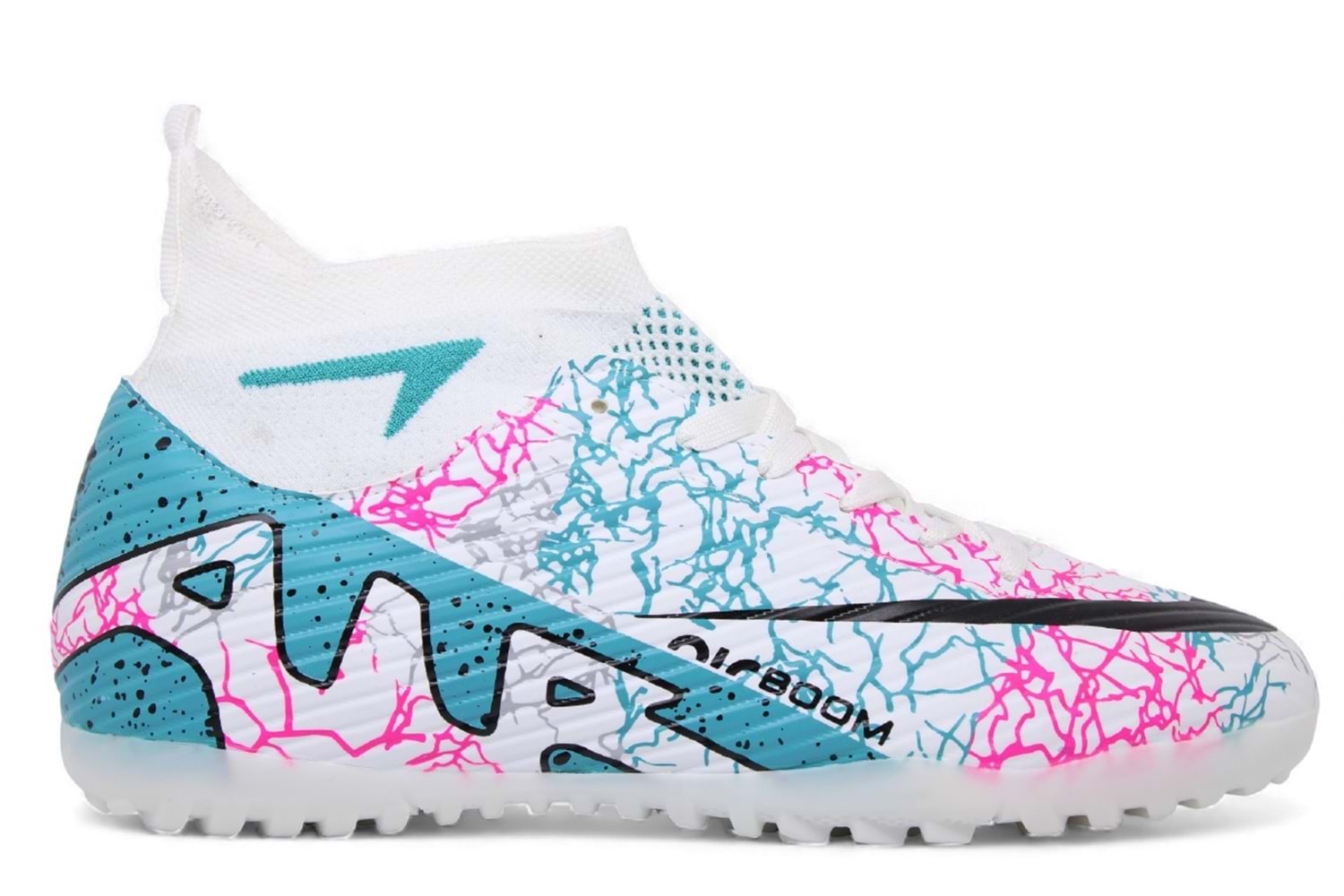 M- AIR LALİGA H.SAHA - 600 - ÇORAPLI - BEYAZ-TURKUAZ-DESENLİ