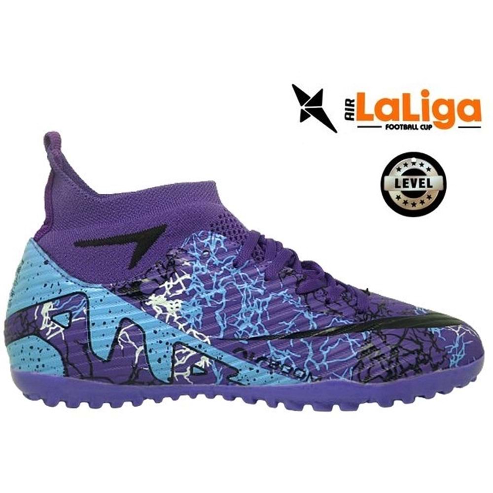 M- AIR LALİGA H.SAHA - 600 - ÇORAPLI - MOR-SİYAH-DESENLİ