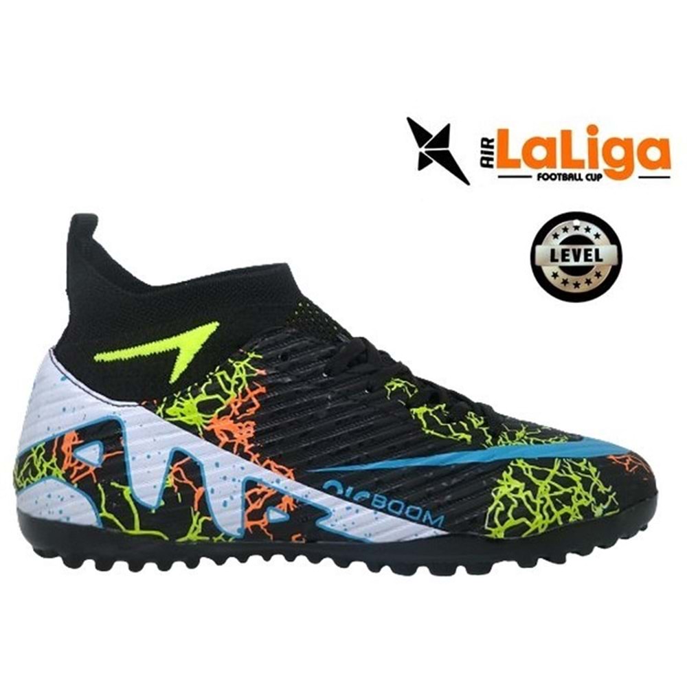 M- AIR LALİGA H.SAHA - 600 - ÇORAPLI - SİYAH-SARI-DESENLİ