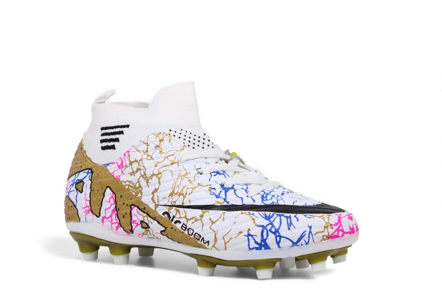 F- AIR LALİGA KRAMPON - 565 - ÇORAPLI - BEYAZ-ALTIN-DSL-28-32