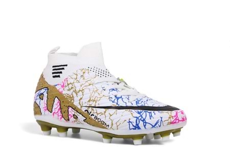 F- AIR LALİGA KRAMPON - 565 - ÇORAPLI - BEYAZ-ALTIN-DSL-28-32