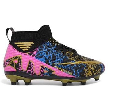 F- AIR LALİGA KRAMPON - 565 - ÇORAPLI - SİYAH-ALTIN-DSL-28-32