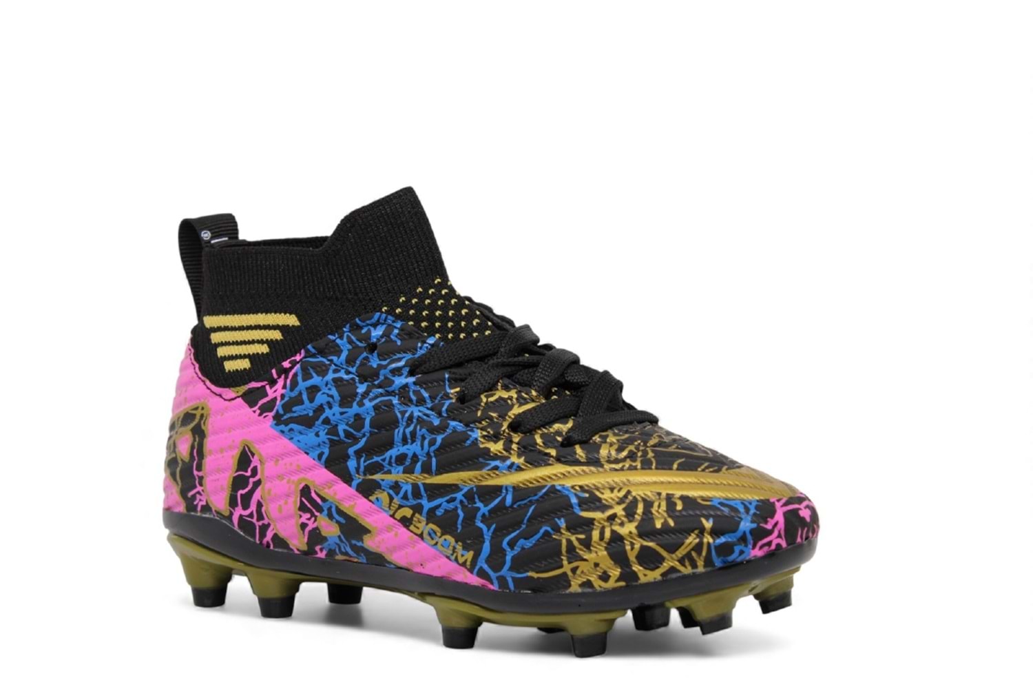 F- AIR LALİGA KRAMPON - 565 - ÇORAPLI - SİYAH-ALTIN-DSL-28-32