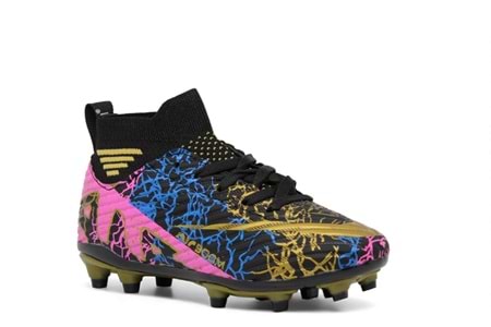 F- AIR LALİGA KRAMPON - 565 - ÇORAPLI - SİYAH-ALTIN-DSL-28-32