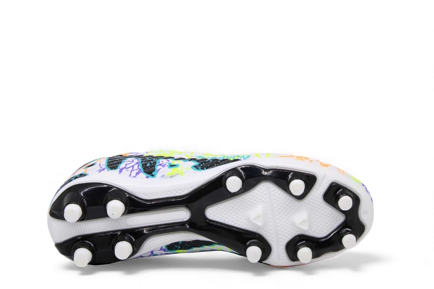 F- AIR LALİGA KRAMPON - 600 - ÇORAPLI - BEYAZ-SİYAH-DESENLİ