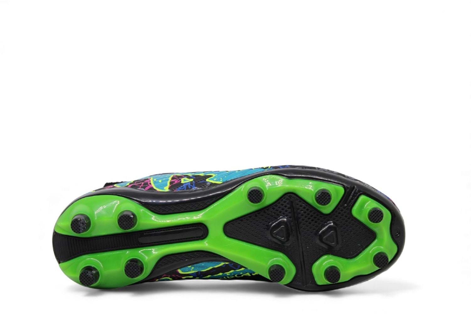 F- AIR LALİGA KRAMPON - 600 - ÇORAPLI - SİYAH-SARI-DESENLİ