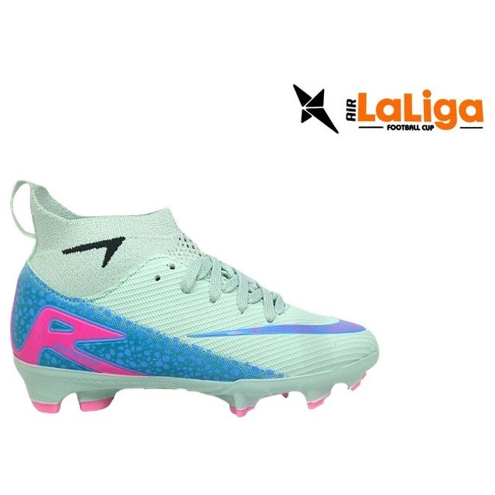F- AIR LALİGA KRAMPON - 610 - ÇORAPLI - SU-YEŞİL-MAVİ