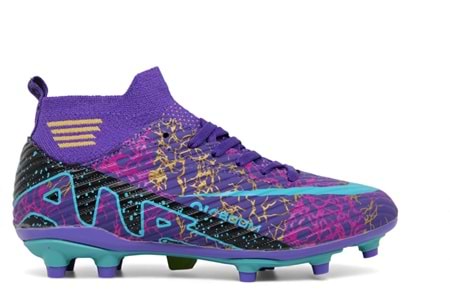 G- AIR LALİGA KRAMPON - 565 - ÇORAPLI - MOR-TURKUAZ-DESENLİ