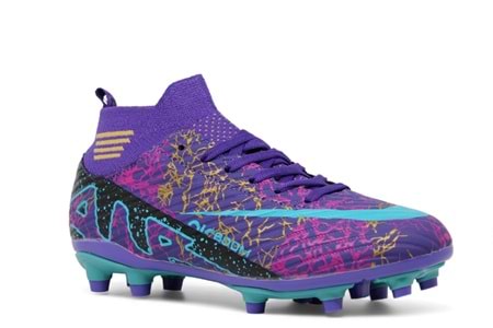 G- AIR LALİGA KRAMPON - 565 - ÇORAPLI - MOR-TURKUAZ-DESENLİ