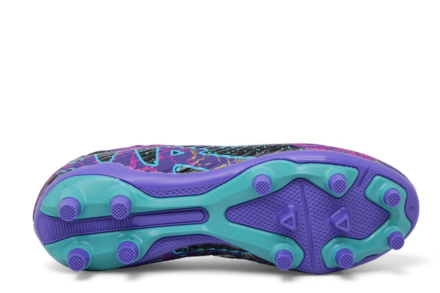 G- AIR LALİGA KRAMPON - 565 - ÇORAPLI - MOR-TURKUAZ-DESENLİ