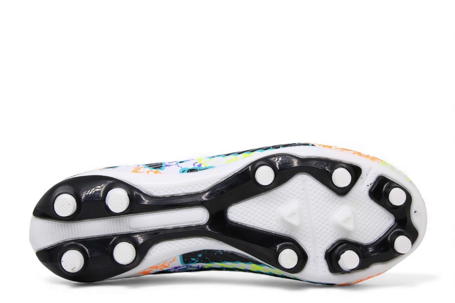 G- AIR LALİGA KRAMPON - 600 - ÇORAPLI - BEYAZ-SİYAH-DESENLİ