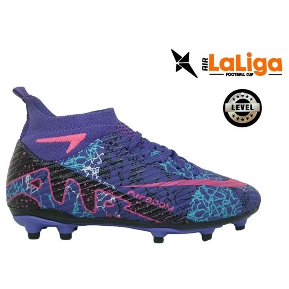 G- AIR LALİGA KRAMPON - 600 - ÇORAPLI - MOR-FUJYA-DESENLİ