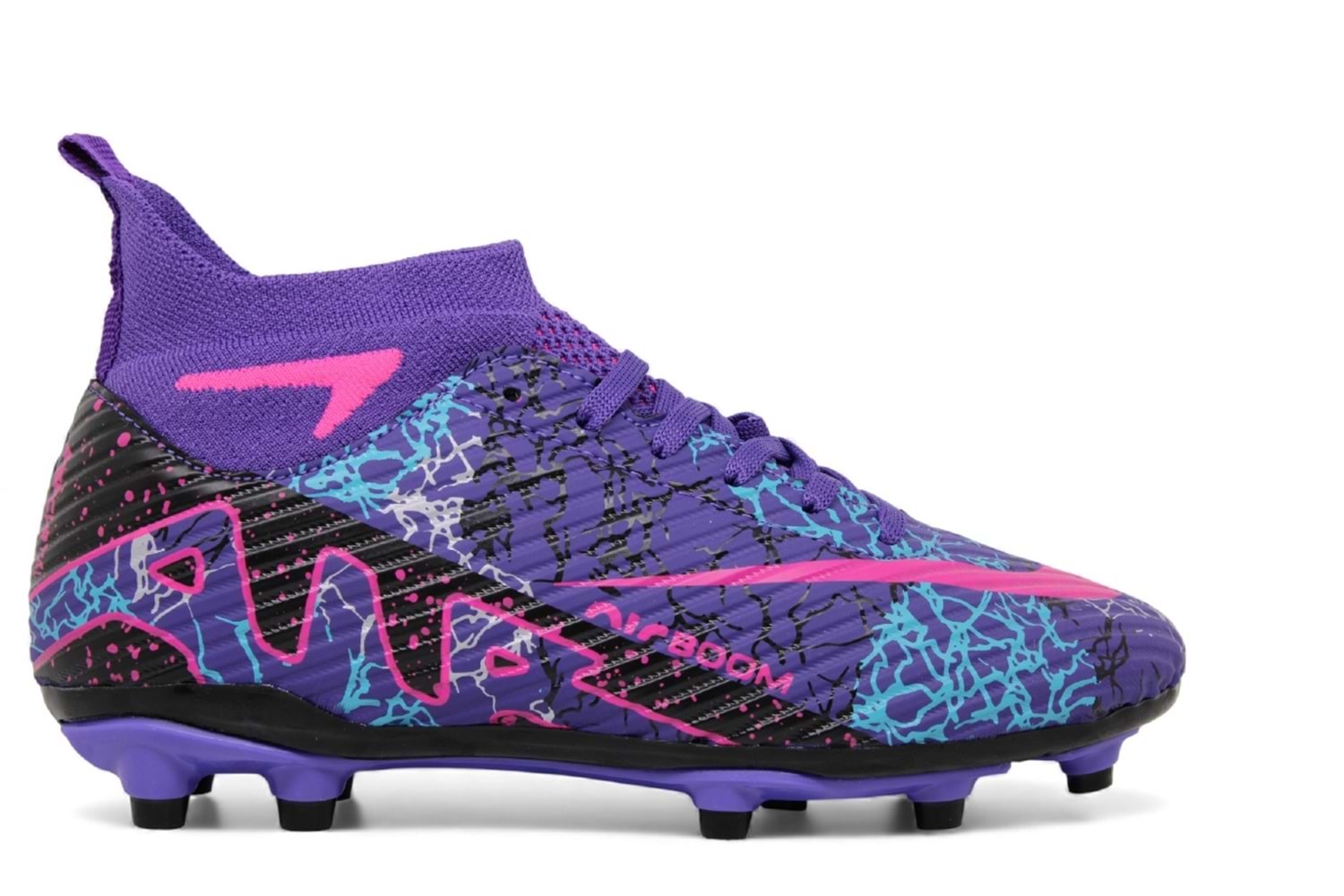 G- AIR LALİGA KRAMPON - 600 - ÇORAPLI - MOR-FUJYA-DESENLİ