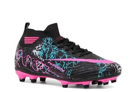 G- AIR LALİGA KRAMPON - 600 - ÇORAPLI - SİYAH-FUJYA-DESENLİ