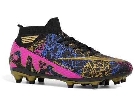 M- AIR LALİGA KRAMPON - 565 - ÇORAPLI - SİYAH-ALTIN-DESENLİ