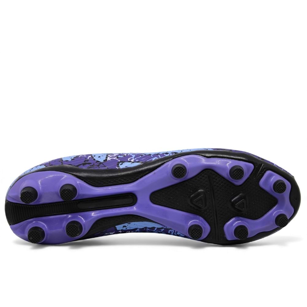 M- AIR LALİGA KRAMPON - 600 - ÇORAPLI - MOR-SİYAH-DESENLİ