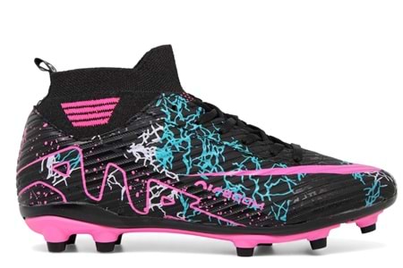 M- AIR LALİGA KRAMPON - 600 - ÇORAPLI - SİYAH-FUJYA-DESENLİ