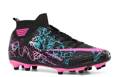 M- AIR LALİGA KRAMPON - 600 - ÇORAPLI - SİYAH-FUJYA-DESENLİ