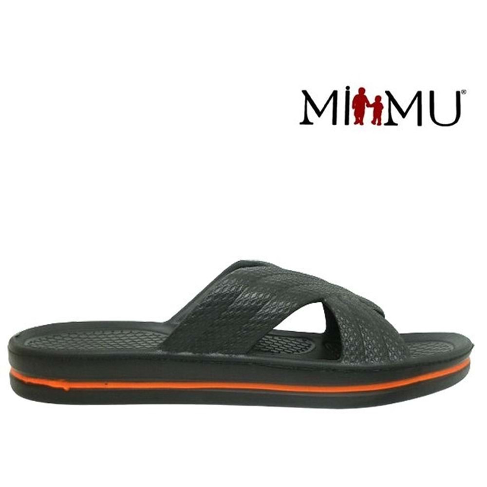 M- MİMU EVA TERLİK - 1146 - ÇAPRAZ - SİYAH-TURUNCU