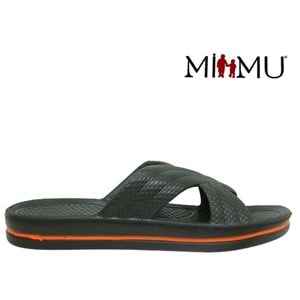 M- MİMU EVA TERLİK - 1146 - ÇAPRAZ - SİYAH-TURUNCU