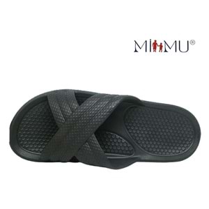 M- MİMU EVA TERLİK - 1146 - ÇAPRAZ - SİYAH-TURUNCU
