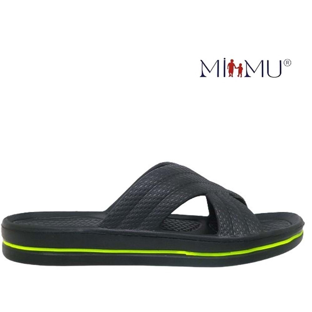 M- MİMU EVA TERLİK - 1146 - ÇAPRAZ - SİYAH-YEŞİL