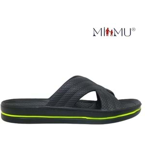 M- MİMU EVA TERLİK - 1146 - ÇAPRAZ - SİYAH-YEŞİL